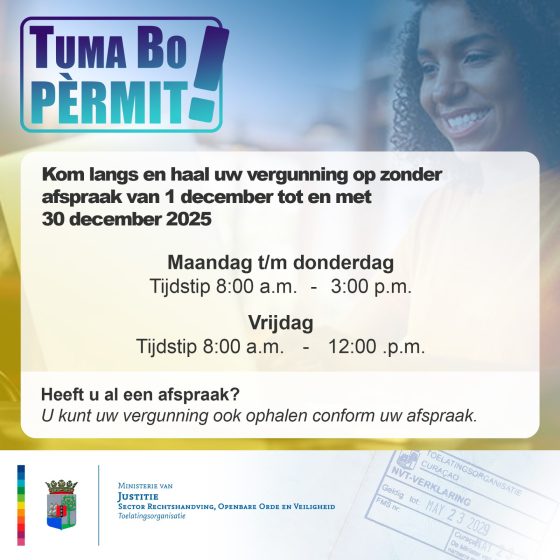 De Toelatingsorganisatie start  het project “Tuma Bo Pèrmit”