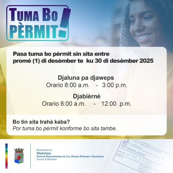 Servisio di Atmishon ku proyekto “Tuma Bo Pèrmit”