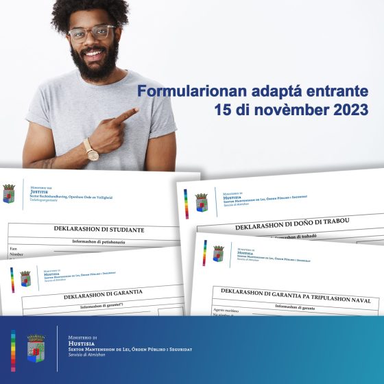 Servisio di Atmishon ta adaptá formularionan pa petishon di estadia