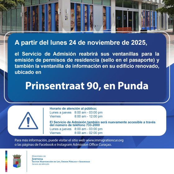 El Servicio de Admisión regresa a Punda